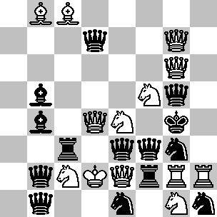 Hoi Jan Wit Kd2, Dd4, Dg6, Dg7, Tg2, Th2, Lb8, Lc8, Pc2, Pe4, Pf5, Pg1 Zwart Kg4, Db1, Db2, Dd7, De3, Df3, Dg5, Tc3, Tf2, Lb4, Lb5, Pe1, Pg3, Ph1 De groeten aan Lisa