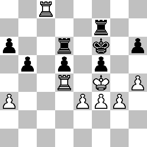Wit: Kf4, Tc8, Td4, pi a3, e3, f3, g3, h4; Zwart: Kf6, Td6, Tf7, pi a6, b5, d5, f5, h6