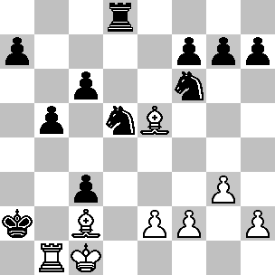 Wit Kc1, Tb1, Le5, Lc2, pi e2, f2, g3, h2 Zwart Ka2, Td8, Pd5, Pf6, pi a7, b5, c3, c6, f7, g7, h7