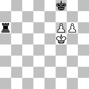 Wit: Kf5, pi f6, g6; Zwart: Kf8, Ta6