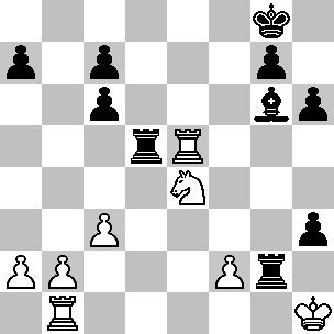 Wit: Kh1, Tb1, Te5, Pe4, pi a2, b2, c3, f2; Zwart: Kg8, Td5, Tg2, Lg6, pi a7, c6, c7, g7, h3, h6