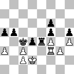 Wit Kd2, Tf3, pi a3, c2, c3, f4, g3, h4 Zwart Kc4, Te4, pi a5, b5, d4, f5, f6, h5