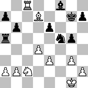 Wit: Kg1, Tc8, Ld7, Pc2, pi a2, b2, d4, e3, g3, h2; Zwart: Kg7, Ta5, Lf8, Pf5, pi a7, b6, e6, g5, h7